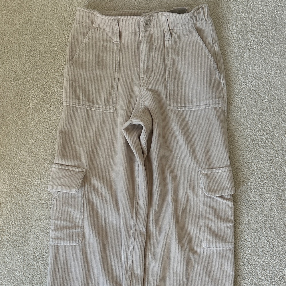 Abercrombie kids high-rise wide leg corduroy pants